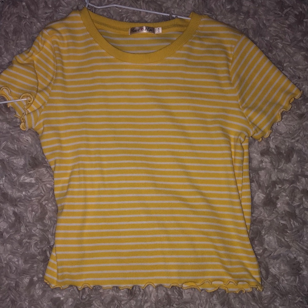 Yellow striped fringe top (already sold)
